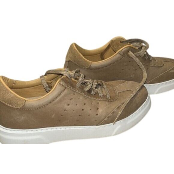 Samuel Hubbard Mens Leather Sneakers Size 7 M Tan Portugal - Picture 5 of 8